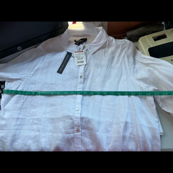 1XLx 100% Linen shirt long sleeve adjustable button down the front - Picture 5 of 6